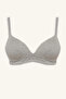 X9027Azgr93 Gray Cotton Covered Padded Wire-Free Bra - 6