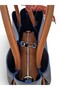 Navy Blue, Tulip Model, Scarf, Puppy, Cross Strap, Women's Hand and Shoulder Bag - 8