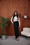 Beulwess Women's Maxi Length Elastic Waist Tulle Black Skirt
