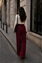 Gold Button Detail Pleated Palazzo Trousers - 3