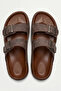 Men's Brown Suede Double Buckle Anatomical Sole Slippers - Comfortable and Stylish with Adjustable Belt g - 4