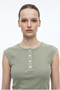 تي شيرت Ay Kol Ribbed Basic - أخضر - 2