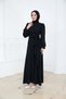 Side Tie Crepe Dress Black - 3