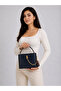 Women's Rovelle Chain Detailed Navy Blue Shoulder and Handbag