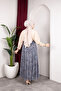 Asymmetrical Cut Ethnic Pattern Lined Tulle Hijab Skirt - 3