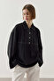 Contrast Stitched Tencel Shirt Black - 7