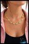 Women's Gold Starfish Row Necklace - Special Design with Marine Theme