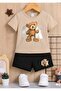 Summer Children's T-Shirt Shorts Unisex (Coco Bear Printed)