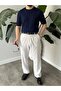 Men's Slim Fit Knitted Patterned Crew Neck Short Sleeve Lycra Knitwear T-Shirt - 2