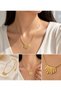 Steel Necklace with Gold Bar Detail - 2