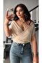 Stone lyocell blend crossover blouse - 3