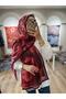 شال سيرينزا ناعم بنقشة مميزة - أحمر كلاريت - 3