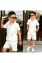 Ay Ki̇ds Boys' Muslin Shirt and Shorts Set – Summer Comfortable and Stylish Combination 11737-B