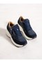 Larina Navy Blue Genuine Leather Women's Sneakers - 2