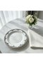 White Porcelain Dessert Plate with Golden Rim & Navy Blue Floral Design — 8 Inch - 2