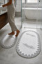 Silver 2-Piece French Lace Luxury Bath Mat Non-Slip Dowry Oval Bath Mat Set Lauris - 4