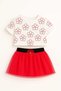 Summer Baby Girl Set with Mini Tulle Skirt 100% Cotton T-Shirt - 2