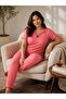 Women's Floral Straight-Collar Bow-Decorated Pajama Set - 3