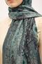 Urban Hours Floral Motif Pattern Patina Green Mayda Shawl 190X70 - 4