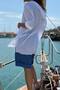 White Hooded Washable Asymmetrical Embroidery and Dirty Stitch Pocket Detail Cotton Loose Woven Shirt 75 50 - 6