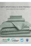 Egyptian Cotton 6 Piece Stripe Duvet Cover Set 220x240cm Seige Green - 5