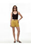 High Waist Linen Shorts with Belt Detail and Pockets
