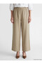 Trendlucky Women's Linen Look Trousers with Elastic Waist and Contrast Detail - 2