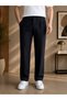 Men's Black Pleated Detail Comfortable Fit Premium Series Linen Trousers