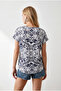 Women's Ethnic Dark Navy Blue V-Neck Woven Viscose Blouse Blz-19003048 - 5