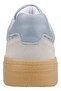 Women's Vegan Leather Blue Sneakers - Break the Silence Design - 8