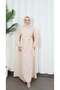 Side Buckle Terikoton Dress Cream Hnt0329