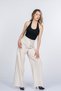 Women's Summer Ecru High Waist Luvina Premium Linen Trousers Casual Daily Office Stylish 30399 - 4
