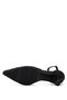 Women's Faux Leather Black Heeled Shoes - 3