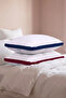 2-Piece Air-Conditioned Pillow 50X70 cm – Anti-Sweat, Breathable Microfiber Sleeping Pillow Burgundy-Navy Blue