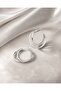 Stainless Steel Silver Color Double Filled Hoop Earrings - Tarnish Resistant Anti-Allergic Design Earrings