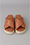 Seç Km43 Genuine Leather Anatomical Women's Slippers Tan - 2