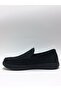 Genuine Leather Nubuck Black Comfortable Laceless Flexible Summer Men's Shoes - 3