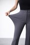Women's High Waist Lycra Palazzo Trousers Gray Two-Piece Set - 3