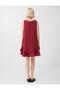 Red Crew Neck Ruffle Detailed Short Dress - 6
