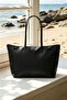 Women's L12.12 Concept Large Capacity Zipper Tote Bag - Large Black