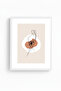 White Wooden Framed Minimalist Drawing Painting - Abstract |   Huhu1270 - Single Table White Frame