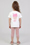 Girl's Printed Cotton T-Shirt and Leggings Set - 3