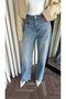 Premium Waist Detailed Denim High Waist Wide Leg Jean Pants - 3