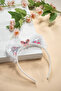 Girl's Lace Detailed Transparent Eared Crown - Sparkling Hair Accessory with Sequin Filling Inside - 6