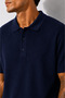 Men's Short Sleeve Ribbed Half Button Closure Polo Collar T-Shirt 26001 - 2