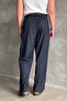 Men's Pleated Extra Baggy Fit Striped Fabric Trousers - 7