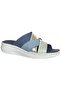 26Y Nbl08 Blue Women's Genuine Leather Daily Slippers