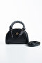 Black Scarf Detailed Shoulder and Crossbody Women's Bag