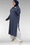 67050 Plus Size Color Combination Mango-Maroken Pants Suit - Navy Blue Polka Dot - 4