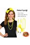 80S 90S Neon Yellow Party Set – Necklace Earrings Crown